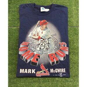 Vintage St. Louis Cardinals shirt mens XL blue mark mcgwire deadstock homerun 14